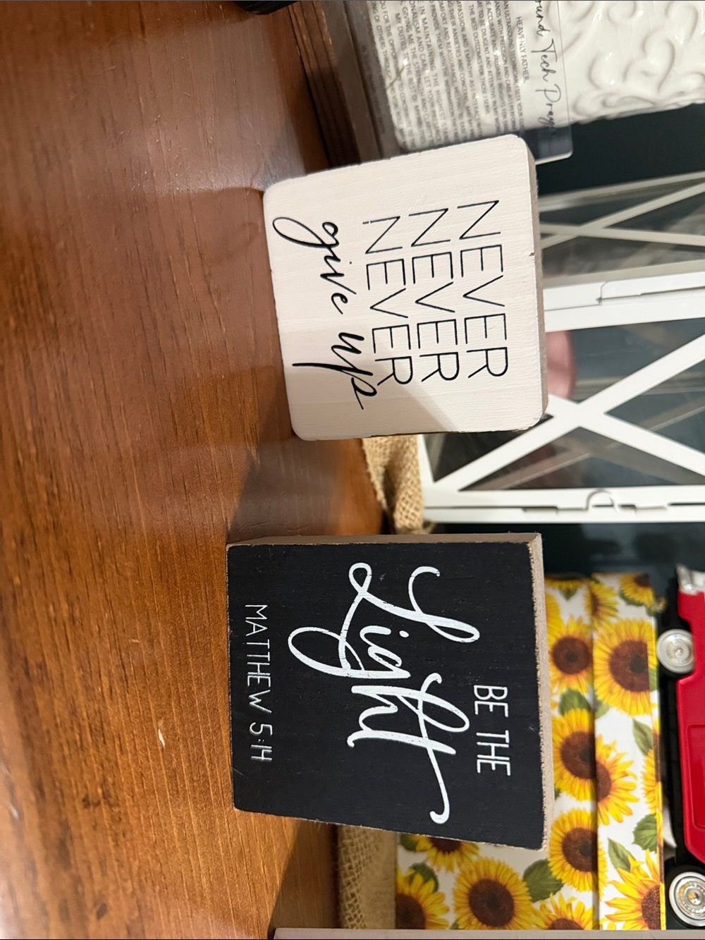 Inspirational Wood Block Signs Set - Black & White